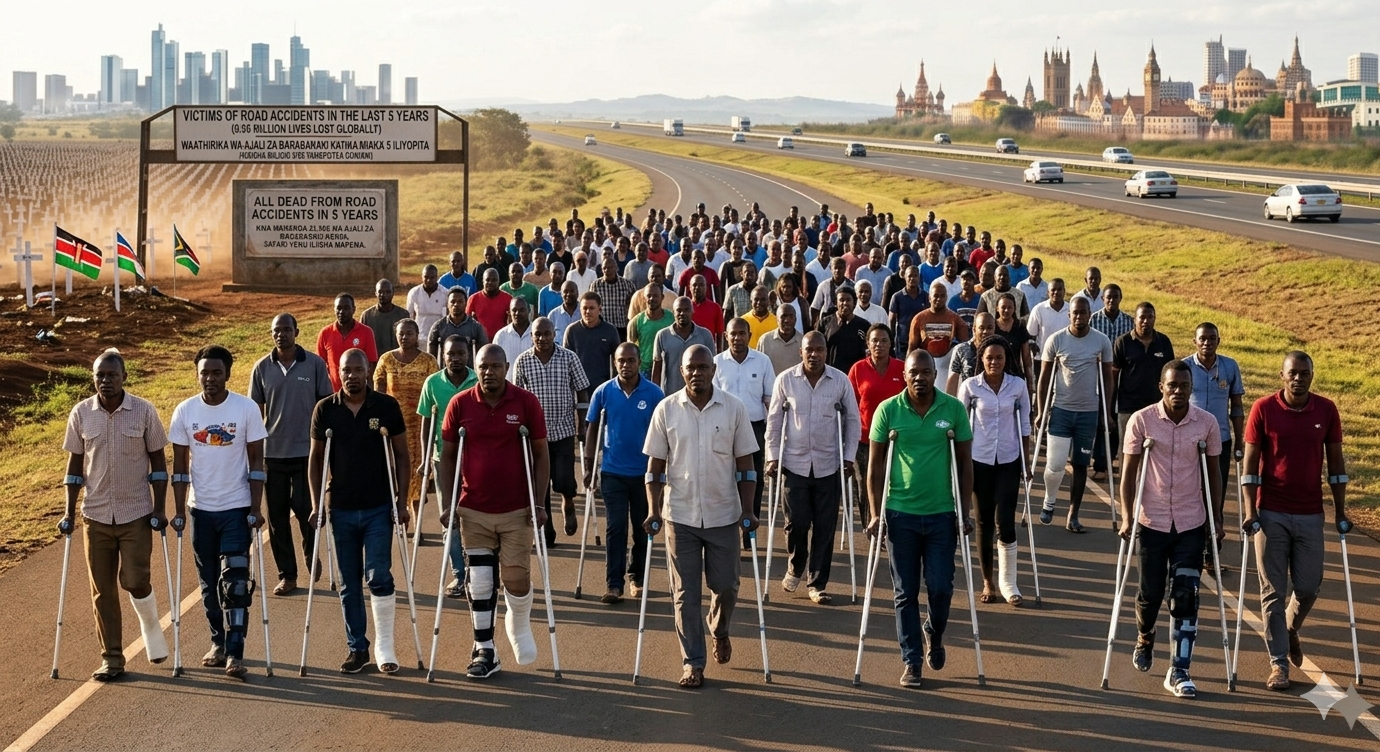 A Solemn Procession of Road Crash Survivors